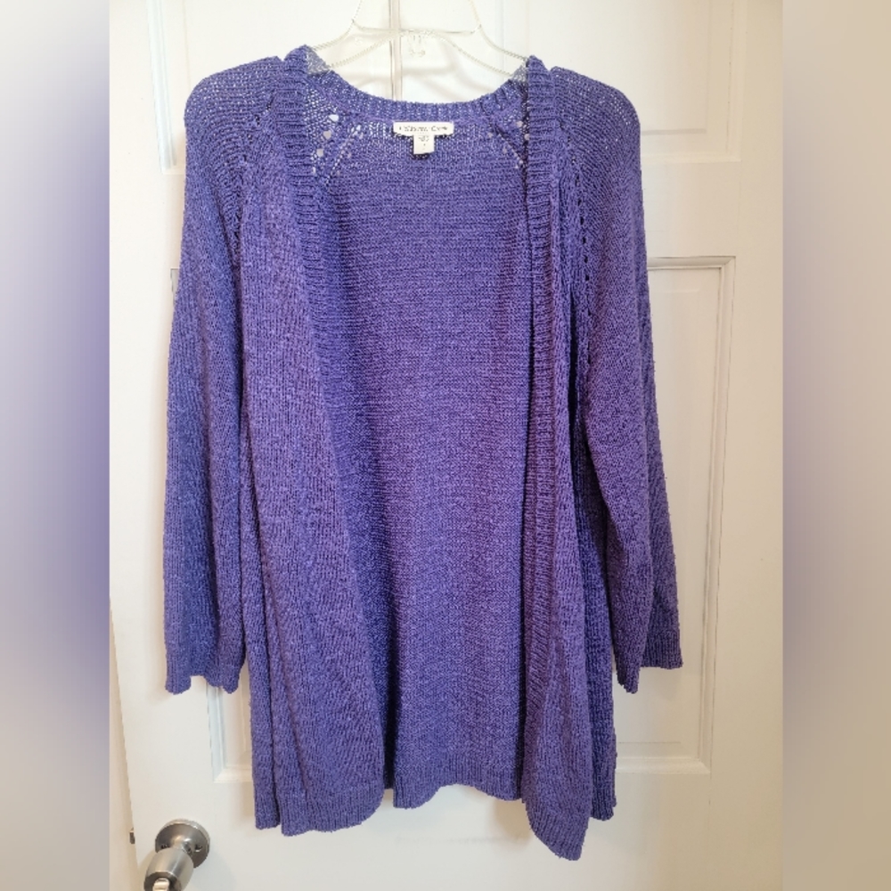 Coldwater Creek Ladies plus size purple cardigan sweater size 1x